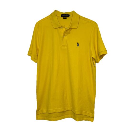 U.S. POLO ASSN. L122820 Mens Bright Yellow Cotton Pique Short Sleeve Polo Size M - Picture 1 of 7